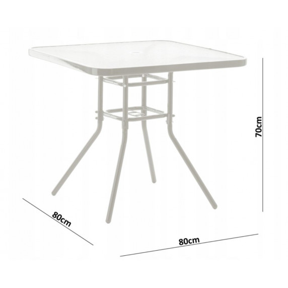 Kerti asztal székekkel  napernyővel GARDEN LINE - szürke