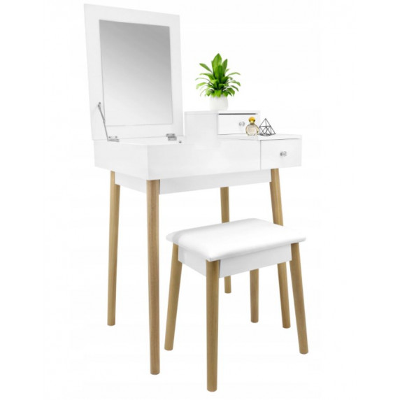 Fésülködő asztal székkel Inlea4Fun PHO5797 - fehér