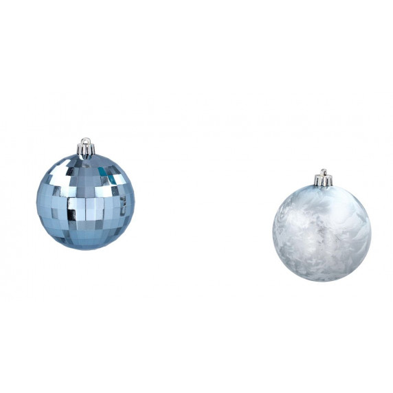 Karácsonyfa dísz szett 16 darab gömb 8 cm - kék