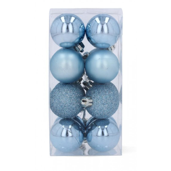 Karácsonyfa dísz szett 16 darab gömb 4 cm - Kék