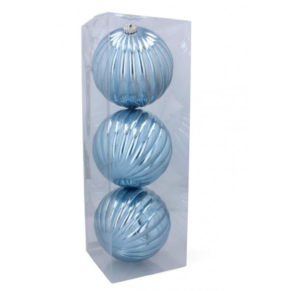 Karácsonyfa dísz szett 3 darab 15 CM Inlea4Fun - Kék