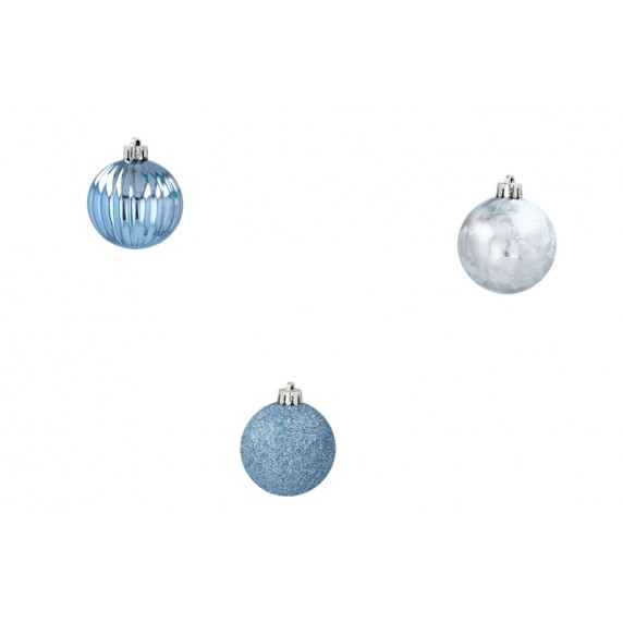Karácsonyfa dísz szett 16 darab 5 cm Inlea4Fun - Kék