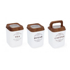 Konyhai tároló doboz cukor, kávé, tea Cook Line - fehér Előnézet