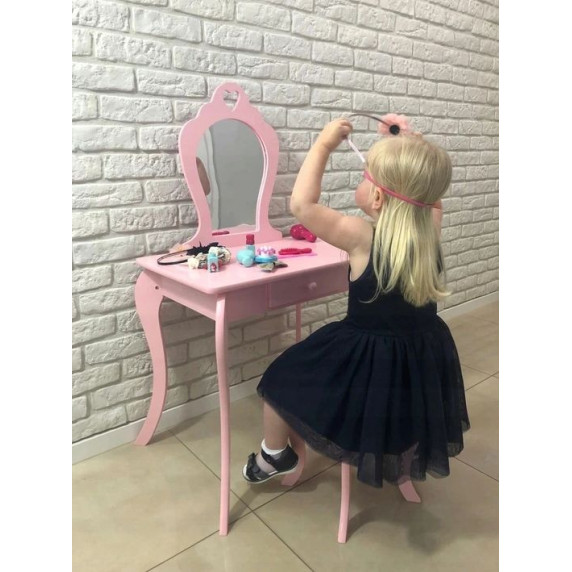 Fésülködő asztal gyerekeknek Inlea4Fun PHO0403 - rózsaszín 