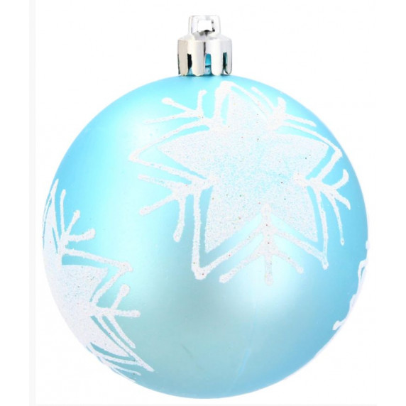 Karácsonyfa dísz szett 6 darab gömb 7 cm Inlea4Fun - Kék/Csillag