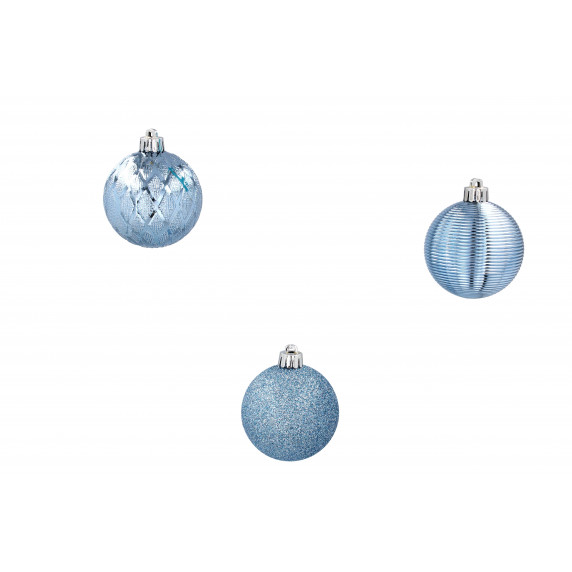 Karácsonyfa dísz szett 25 darab gömb 6 cm Inlea4Fun - Kék