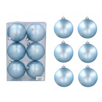Karácsonyfa dísz szett 6 darab gömb 8 cm Inlea4Fun - kék 