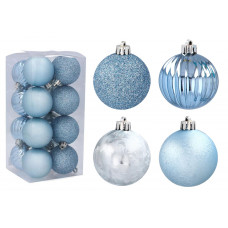 Karácsonyfa dísz szett 16 darab 5 cm Inlea4Fun - Kék Előnézet