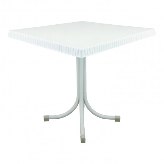 Rattan kerti asztal InGarden 80x80x73 cm 6437 - Fehér