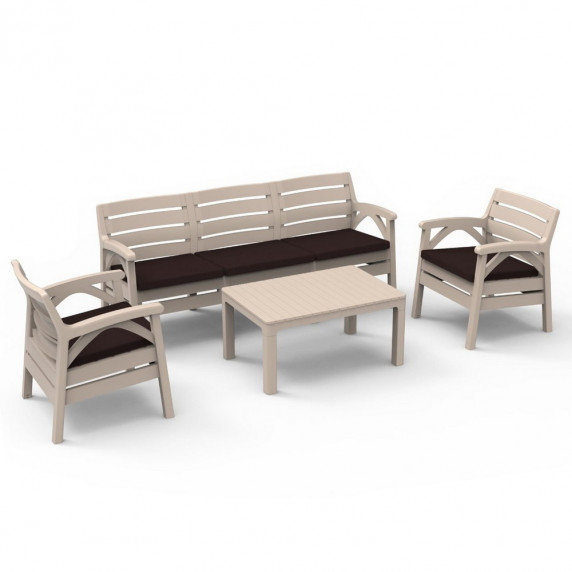 Kerti bútor szett 3 személyes heverővel GARDEN LINE SANTANA 8670 - Cappuccino