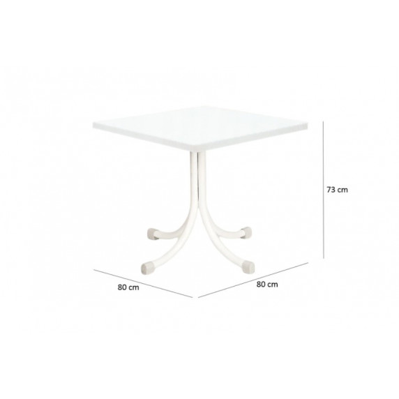 Rattan kerti bútor garnitúra 1 asztallal és 4 székkel InGarden - Fehér