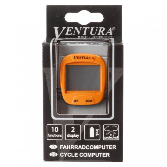 Vezeték nélküli kerékpár computer 10 funkció VENTURA - narancssárga