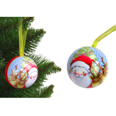 Karácsonyfa dísz gömb 7 cm Inlea4Fun - Télapós Előnézet