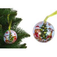 Karácsonyfa dísz gömb 7 cm Inlea4Fun - Maci rénszarvas 