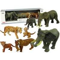 Állatfigurák 6 db Inlea4Fun SERIES MODEL - Elefántok, tigrisek 