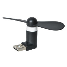 Hordozható Mikro USB Ventilátor - Fekete Előnézet