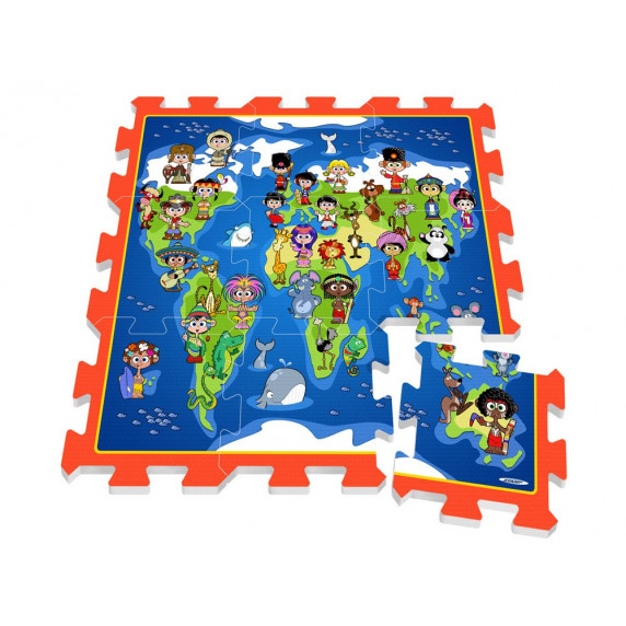Habszivacs szőnyeg puzzle világtérkép STAMP Foam Mat