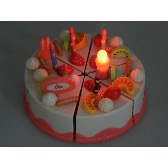 Szeletelhető torta szett Inlea4Fun DIY BIRTHDAY CAKE - 67 kiegészítővel