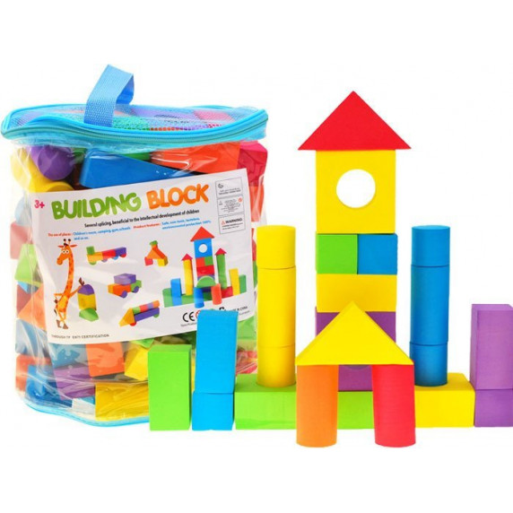 Habkocka építöjáték gyermekeknek 100 darabos Inlea4Fun BUILDING BLOCK