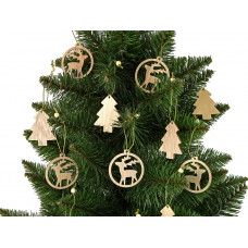 Fa karácsonyfadísz 12 darab  Inlea4Fun - Rénszarvas Előnézet