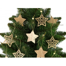 Fa karácsonyfadísz 12 darab  Inlea4Fun - Csillag