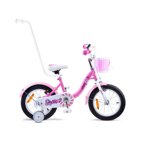Gyerek bicikli ROYALBABY Chipmunk MM 14" CM14-2 + szülőkar - rózsaszín