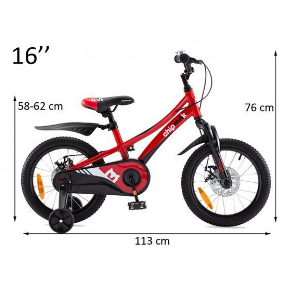 Gyerek bicikli ROYALBABY Explorer 16" CM16-3 - piros