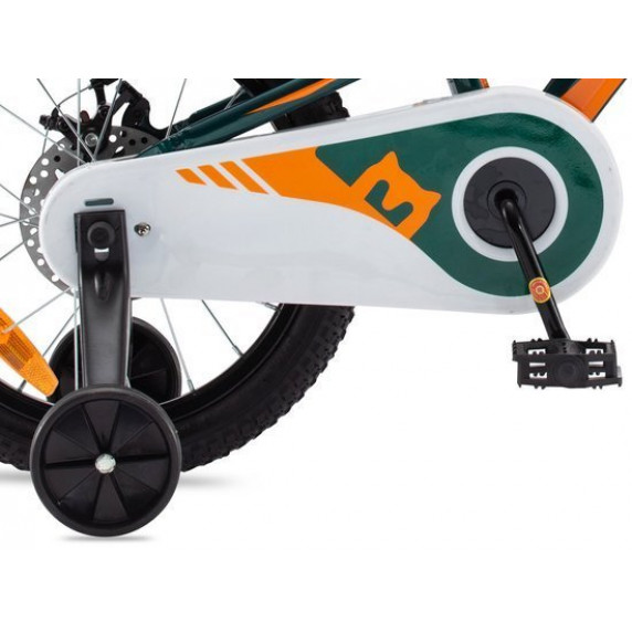Gyerek bicikli ROYALBABY Explorer 16" CM16-3 - sötétzöld/narancssárga