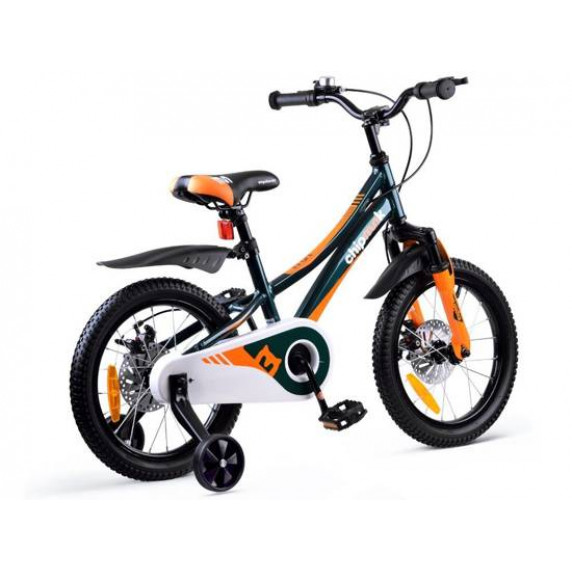Gyerek bicikli ROYALBABY Explorer 16" CM16-3 - sötétzöld/narancssárga