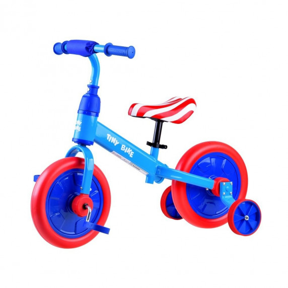 Gyerekjármű bicikli és futóbicikli 3az1-ben Inlea4Fun TINY BIKE America - Kék
