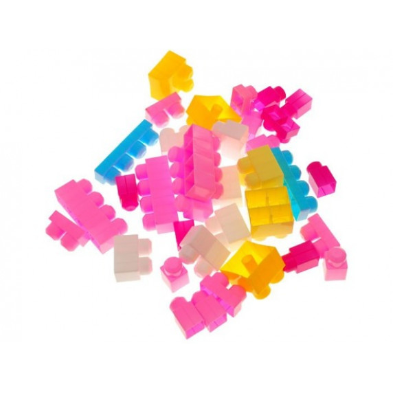 Építőkocka készlet 35 darabos Inlea4Fun PINK - Rózsaszín