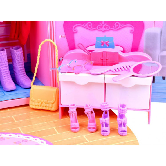 Ruhásszekrény játékbabával és kiegészítőkkel Inlea4Fun ANLILY  - rózsaszín
