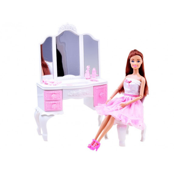 Kozmetikai asztal játékbabával és kiegészítőkkel Inlea4Fun ANLILY 