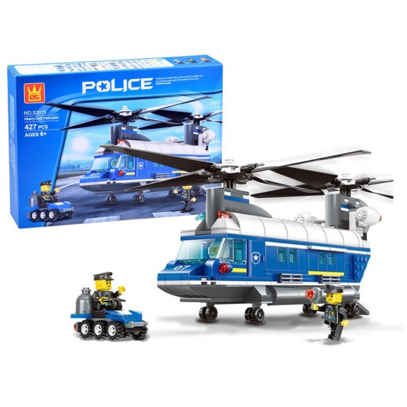 Építőjáték Rendőrségi helikopter 427 db Inlea4Fun POLICE HELICOPTER