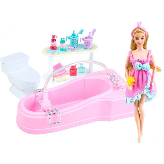Fürdőszoba szett játékbabáknak Inlea4Fun BUBBLE BATHROOM