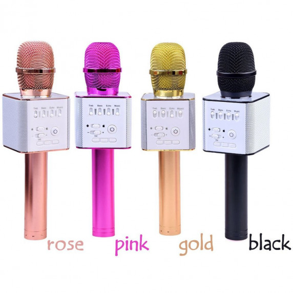 Vezeték nélküli karaoke mikrofon hangszóróval Inlea4Fun INOX - Rózsaszín