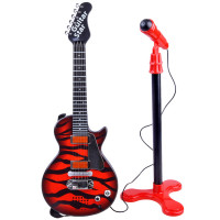 Elektromos játék gitár mikrofonnal Inlea4Fun GUITAR STAR - Fekete/piros 