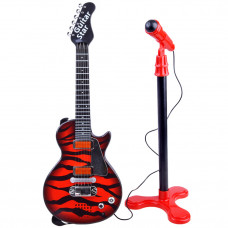Elektromos játék gitár mikrofonnal Inlea4Fun GUITAR STAR - Fekete/piros Előnézet