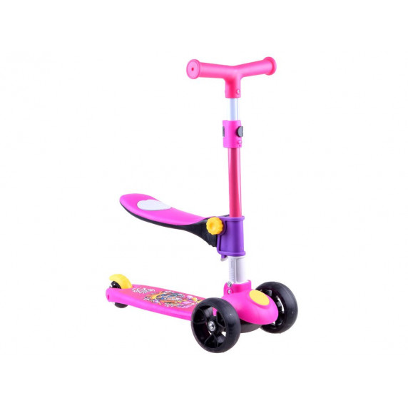 Roller / lábbal hajtós gyerekjármű 2az1-ben Inlea4Fun  - Rózsaszín