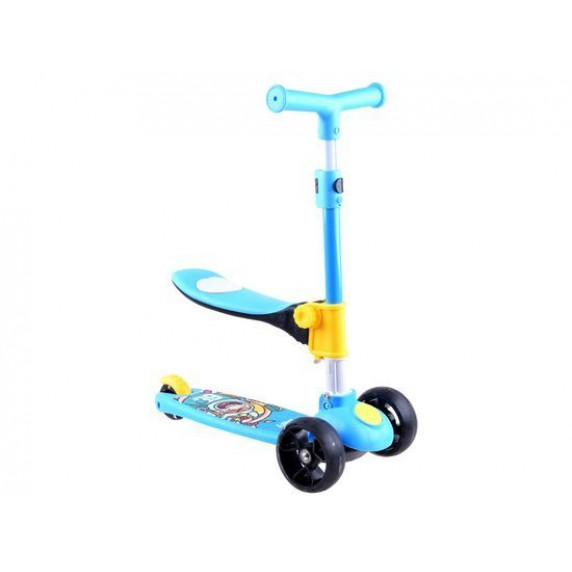 Roller / lábbal hajtós gyerekjármű 2az1-ben Inlea4Fun  - Kék