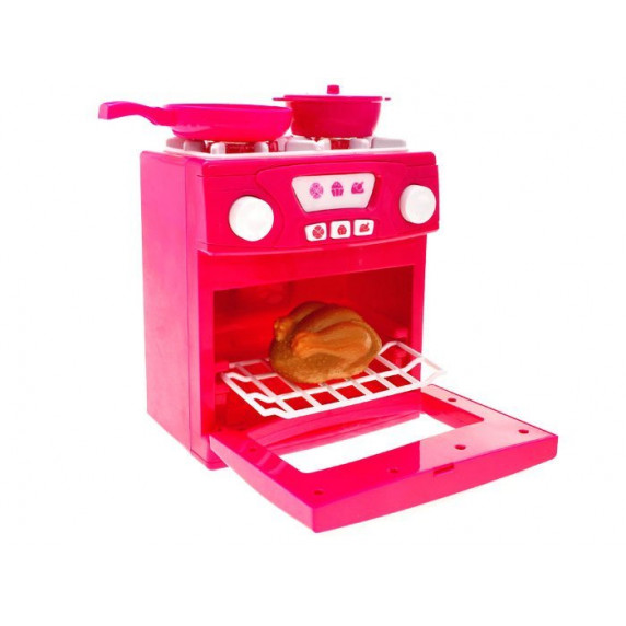 Játék gáztűzhely sütővel Inlea4Fun PLAY AT HOME OVEN - rózsaszín