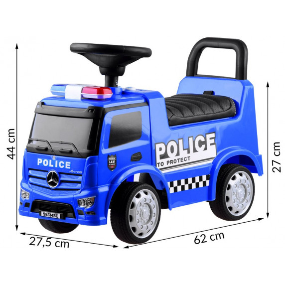 Lábbal hajtós gyerekjármű Inlea4Fun Mercedes Benz - Rendőrautó kék