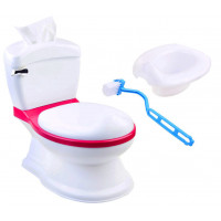 Gyermek WC vízöblítéses hanggal és kivehető bili résszel Inlea4Fun - rózsaszín 