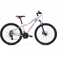 Női hegyi kerékpár KROSS MTB WOMAN LEA 3.0 DS 17" 2022 - fényes fehér / lila 