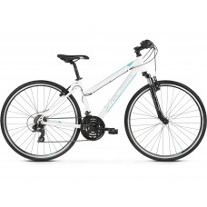 Női kerékpár KROSS EVADO 1.0 19" DL 2022 - fényes fehér / türkiz Előnézet