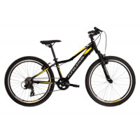 Gyerek kerékpár KROSS HEXAGON Jr. 1.0 SR 12" 2022 - fényes fekete/ezüst/sárga 