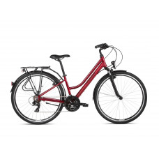 Női kerékpár KROSS Trekking Trans 1.0 DM 17" 2022  - fényes piros/fekete Előnézet