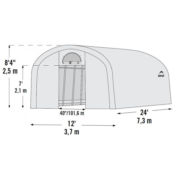 Fóliasátor 3,7 x 7,3 m - 41 mm SHELTERLOGIC