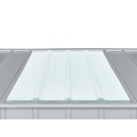 Kerti tároló ház tetőablakkal GLOBEL 65 - Ezüst