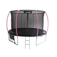 Trambulin belső védőhálóval 180 cm LEAN SPORT MAX 6 ft - Fekete/rózsaszín 